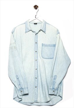 Vintage Second Hand Denim Shirt Light Washed Look Blue