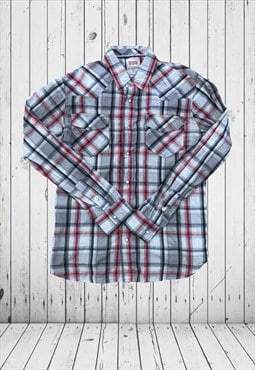 vintage checkered medium western levi shirt 