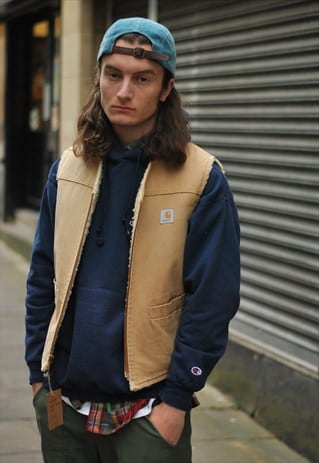 VINTAGE CARHARTT SHEARLING SHOOTING VEST