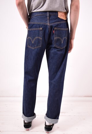 LEVI'S 501 MENS VINTAGE JEANS W31 L34 BLUE 90S