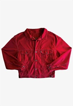 Vintage 90s Diesel Stars Series Red Trucker Jacket