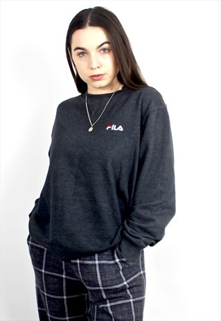 90'S RETRO GREY EMBROIDERED SWEATSHIRT