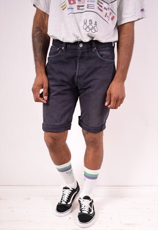 LEVI'S 501 MENS VINTAGE DENIM SHORTS W33 BLACK 90S