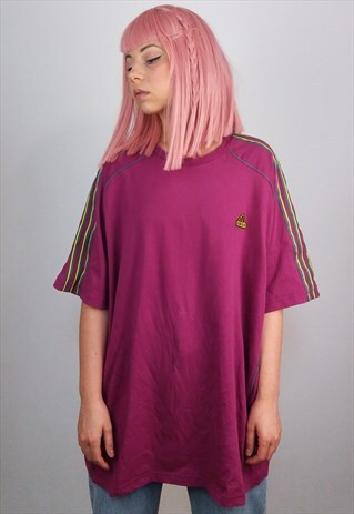 VINTAGE 90'SADIDAS UNISEX OVERSIZED T-SHIRT IN PURPLE