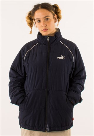 VINTAGE NAVY PUMA PADDED COAT JACKET