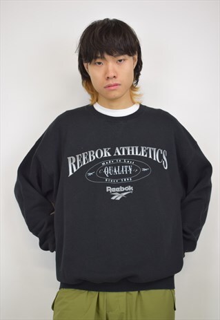 VINTAGE 90S REEBOK BLACK SWEATSHIRT