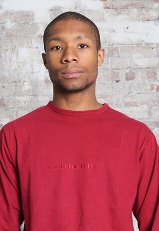 VINTAGE BURBERRY LOGO LONG SLEEVED T-SHIRT RED