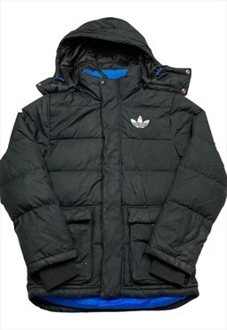 Adidas Originals Black Down Fill Hooded Puffer Jacket