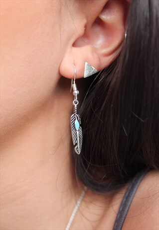 FEATHER DANGLE EARRINGS