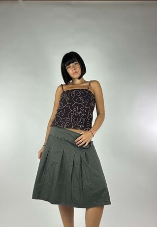 VINTAGE 00S GAS GRUNGE PLEATED LOW RISE SKIRT