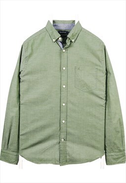 Vintage 90's Nautica Shirt Button Up Long Sleeve Green