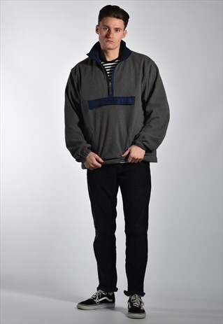 VINTAGE 1990S TIMBERLAND FLEECE ANORAK PULLOVER