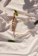 TRANSPARENT BEIGE CHUNKY BEVELLED SQUARE SUNGLASSES