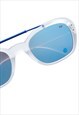 POLARIZED SUNGLASSES IN MATT CLEAR WITH BLUE MIRROR LENS