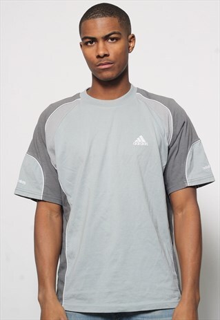 VINTAGE ADIDAS BIG LOGO T-SHIRT GREY