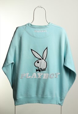 Vintage Playboy Crewneck Logo Sweatshirt Blue