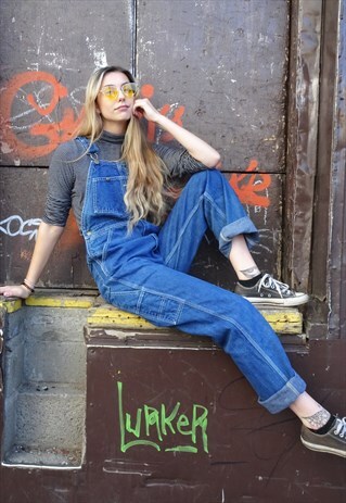 BLUE DENIM UNISEX FULL DUNGAREE OVERALLS