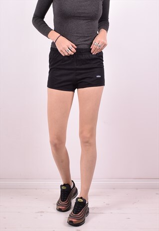 ADIDAS WOMENS VINTAGE SHORTS W26 BLACK 90'S