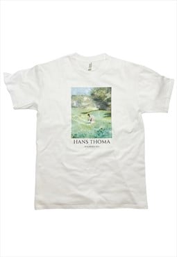 Hans Thoma Waldwiese (1876) Vintage Art T-Shirt with Title