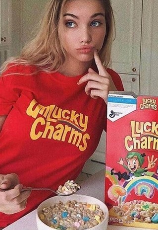 UNLUCKY CHARMS PRINT GRAPHIC TEE