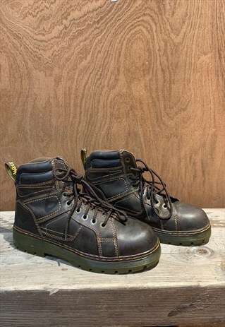 VINTAGE DR MARTEN INDUSTRIAL STEEL TOE LACE UP ANKLE BOOTS