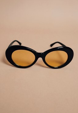 Cobain : black and yellow round 60s style shades