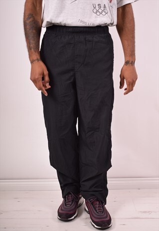 STARTER MENS VINTAGE TRACKSUIT TROUSERS SMALL BLACK 90S