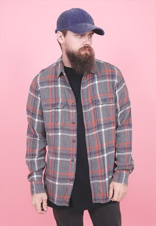 VINTAGE GREY FLANNEL SHIRT /R10138