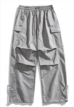 Parachute joggers cargo pants utility trousers in grey