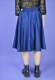 VINTAGE BLUE CLASSIC PLEATED 80'S SKIRT