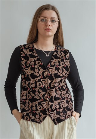 VINTAGE 80S EMBROIDERED PARTY GILET