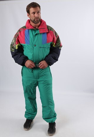 VINTAGE SERGIO TACCHINI FULL SKI SUIT TALL UK L 42" 44" (EBA