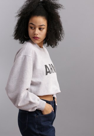 VINTAGE REWORKED CROPPED ARMY SWEATSHIRT Z161