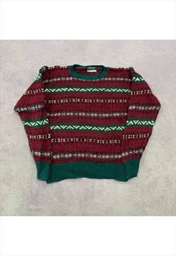 Vintage abstract knitted jumper Men's M