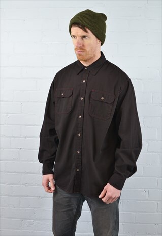 VINTAGE WRANGLER THICK BROWN SHIRT