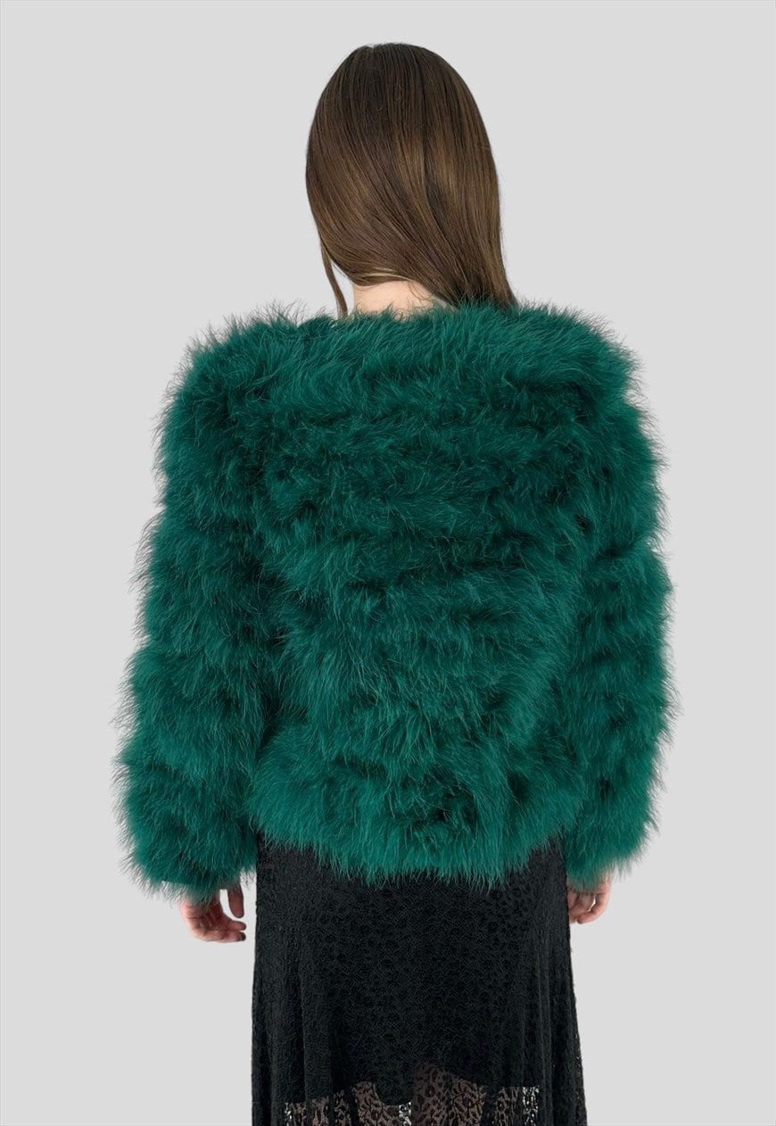 Green 2024 feather jacket