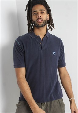 Vintage Timberland 90's Short Sleeve Polo Shirt - Blue