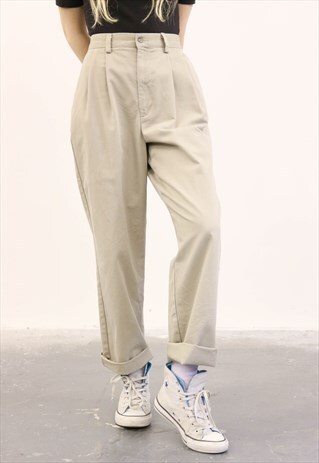 DOCKERS VINTAGE 1980S BEIGE TROUSERS