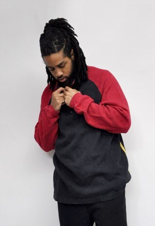 90S AIR JORDAN 3/4 ZIP RIBBED RAGLAN SLEEVE JUMPER