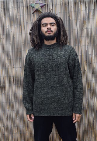 VINTAGE HIGH COLLAR KNITWEAR 80S JUMPER