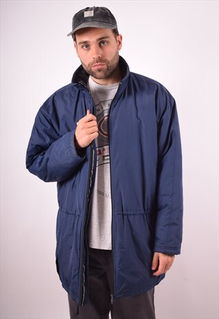 NIKE MENS VINTAGE PADDED JACKET LARGE BLUE 90S
