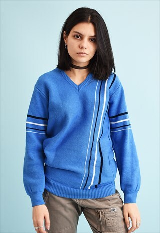 70'S RETRO STRIPED KNIT JUMPER
