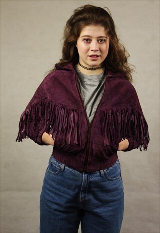 VINTAGE / SUEDE LEATHER / FRINGED / JACKET