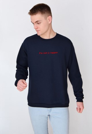 NAVY I'M NOT A RAPPER (RED) SWEATSHIRT