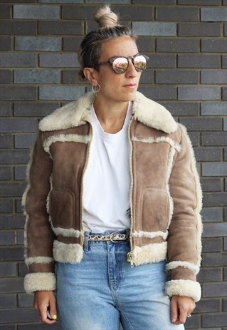 VINTAGE 1970S SHORT SHEEPSKIN BOXY COAT