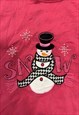 VINTAGE SWEATSHIRT EMBROIDERED SNOWMAN PATTERNED JUMPER