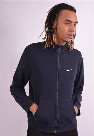 NIKE MENS VINTAGE TRACKSUIT TOP JACKET LARGE NAVY BLUE 90S