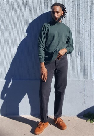 90S MINIMALIST SPORTWEAR GREEN MOCK TURTLE NECK
