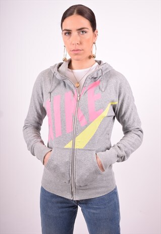 NIKE WOMENS VINTAGE HOODIE JACKET XS GREY 90'S