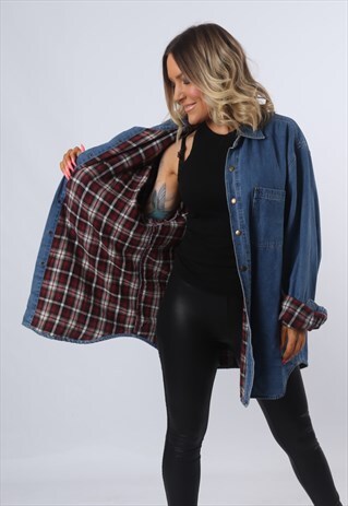 FADED GLORY DENIM SHIRT LINED FITTED OVERSIZED (FBXG)